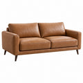 Divano 2 posti 170 x 90 x 85 cm in similpelle marrone - stile moderno