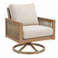 Poltrona da giardino 76 x 78 x 85 cm in legno e corda beige girevole stile moderno