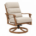 Poltrona girevole 78 x 89 x 103 cm in legno e tessuto beige per soggiorno stile moderno