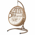 Poltrona sospesa 105 x 105 x 195 cm in metallo e fibra intrecciata beige marrone - stile boho per interni