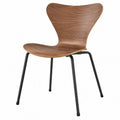 Sedia da pranzo 50 x 52 x 80 cm in legno marrone con gambe in metallo nero - design moderno
