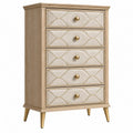 Cassettiera 60 cm 40 cm 120 cm in legno beige e oro a 5 cassetti stile classico